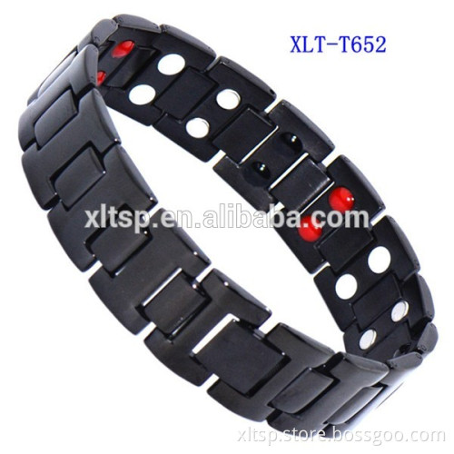 heavy four elements bio energy stainless steel mens bracelet